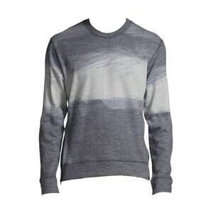 NEW J BRAND men's print messer fleece sweatshirt in gray ombre